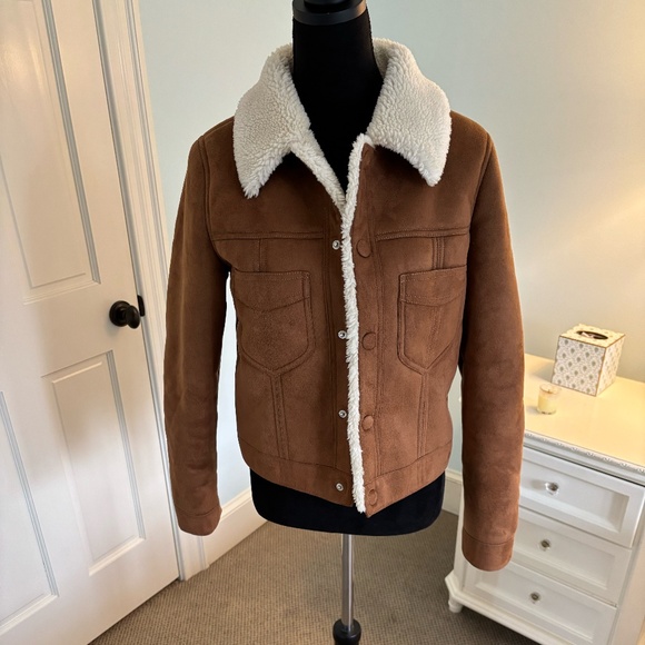 MOTHER Jackets & Blazers - Mother Denim Faux-Suede Shearling-Like Lined Jacket – Size M